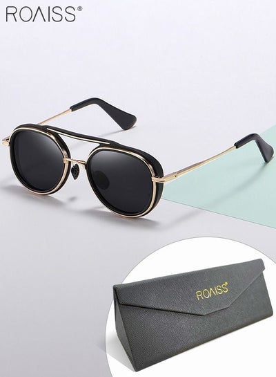 Polarized Round Sunglasses for Men Women, UV400 Protection Sun Glasses with  Black Gold Metal and PC Frame, Fashion Anti-Glare Sun Shades for Driving  Fishing Traveling Cycling price in Saudi Arabia