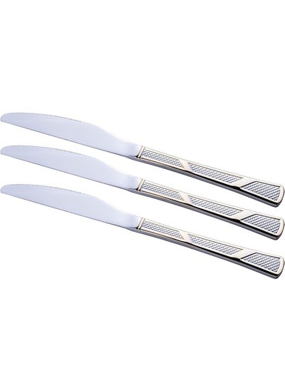 Buy Ct-Els/Dk Berger Elsa Dinner Knife Set Of 6, Stainless Steel Table Dining Forks, Golden Design in UAE