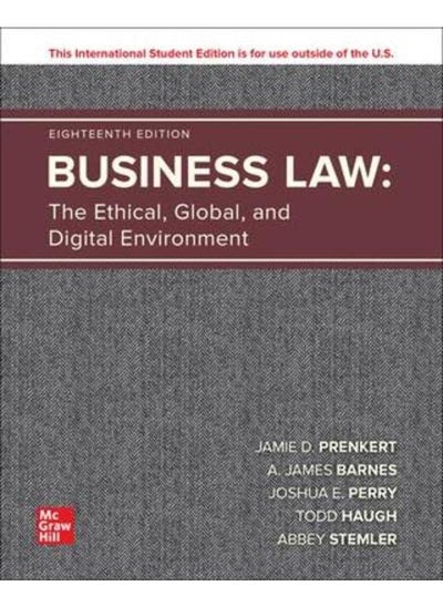 Buy Business Law: The Ethical, Global, and Digital Environment - ISE By Jamie Darin Prenkert, A. James Barnes in Egypt