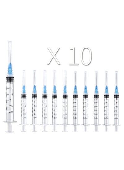 Buy Medical Disposable Syringe  3 ml With Needle, Individually Sealed, 10 Pack in Saudi Arabia