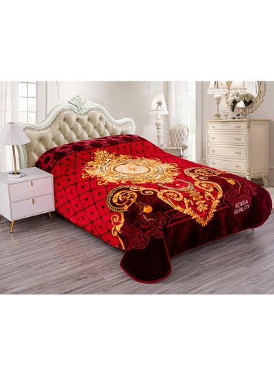 Buy Korea Quality 1 Ply Blanket Embrossed Super Soft Raschel Blanket 200 × 240CM in UAE