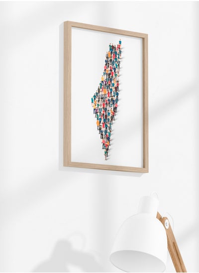 Buy Framed Wall Art with Human Formation of Palestine Printed Painting Poster, For Home, Room, Office Decor in Saudi Arabia