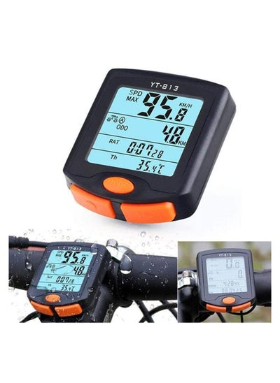 اشتري Bike Speedometer - Waterproof Bike Computer, Wireless LCD Digital Bike Odometer, Multi Functions Bicycle Speedometer Odometer, Bicycle Accessories with Backlight for Bike Cycling في السعودية