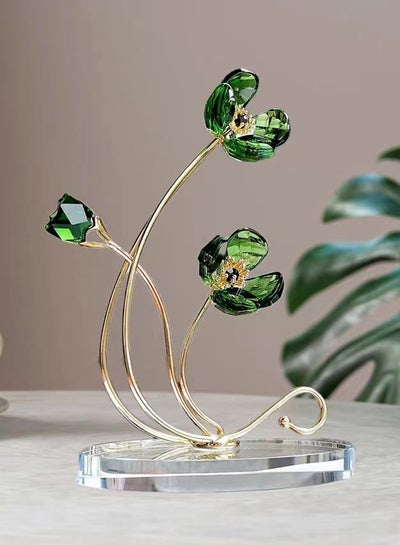 Buy Four leaf clover crystal ornaments for Valentine's Day, birthday gift for girlfriend and   wife, creative and cute desktop decorations in Saudi Arabia