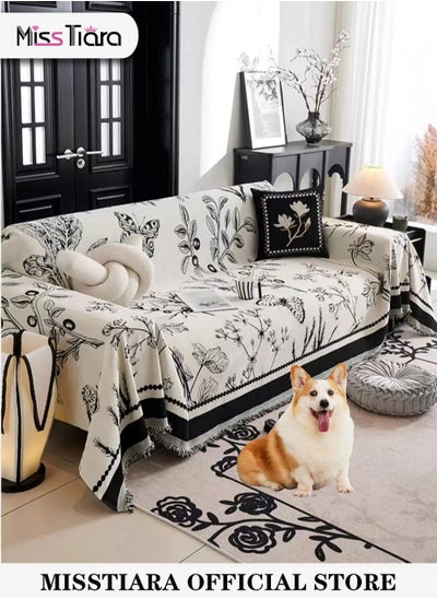 اشتري French Light Luxury Sofa Cover Reversible Chenille Furniture Protection Sofa Cover for Dog Pets Children Sofa Cover for 3 Cushion Sofa Vertical Jacquard Sofa Cover All Seasons Sofa Cover في الامارات