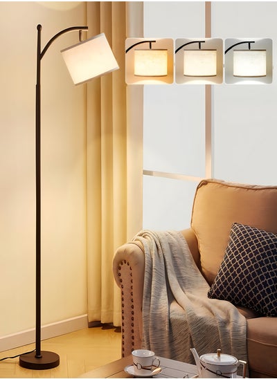 اشتري Floor Lamp for LED 3 Color Temperatures, Beige Lampshade & Foot Switch Included Easy to Install 10W Bulb Included Simple Retro Modern Floor Lamp Living Room في السعودية