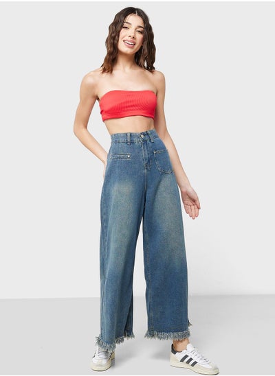 اشتري High Waist Wide Leg Jeans في السعودية