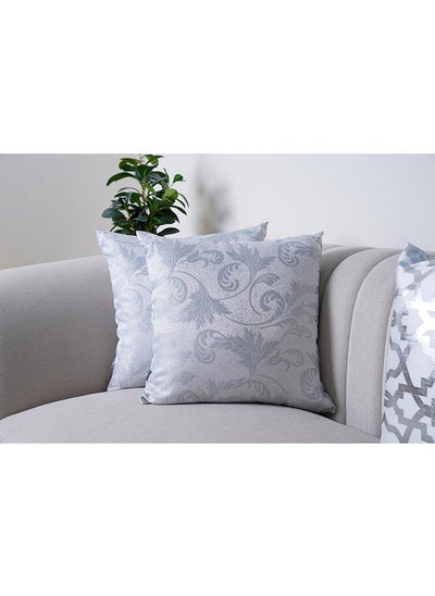 Buy Glamour 2-piece Filled Cushion Set 45x45cm-silver in UAE