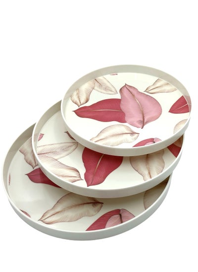 Buy Set of 3 melamine trays for serving tea and coffee in Saudi Arabia