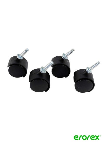 Buy 4 Piece Black Furniture Nylon Caster Swivel 40mm in Saudi Arabia