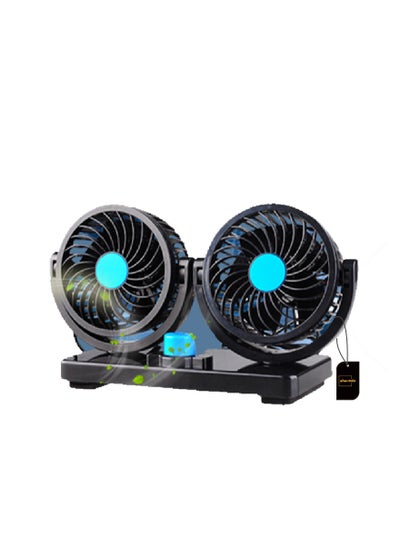 اشتري Portable Electric Car Fans 360 Degree Rotatable 2 Speed Five Blade 12V Cooling Air Fan for SUV, RV, Vehicles في السعودية