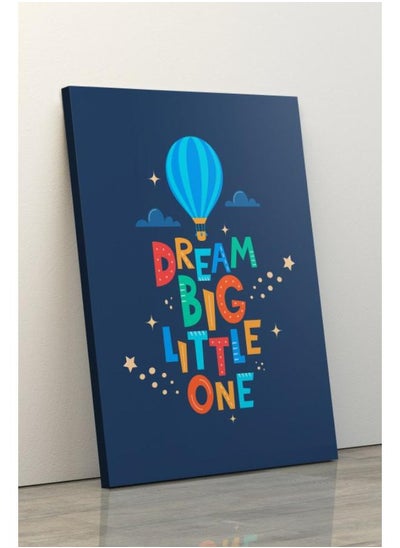 Buy Dream Big Little One Vintage Hot Air Balloon Watercolor Printed Canvas wall art 60x40 in Egypt