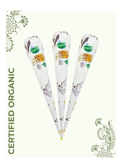 Buy Organic Mehandi Cone 100 % Natural Mehandi (Henna) For Feets And Hands (50 Gm X Pack Of 3) in UAE