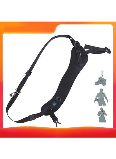 اشتري Camera Strap Quick Release Shoulder Belt Anti-Slip Soft Pad Belt Quick Rapid Shoulder Sling with Metal Hook for SLR/DSLR Cameras في السعودية