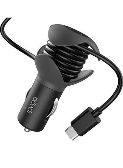 اشتري PG-SW057 2 in 1 Fast Car Charger USB Type C With Winding Cable for Nintendo Switch/Smartphones/Tablets 12V Fast Charging في الامارات