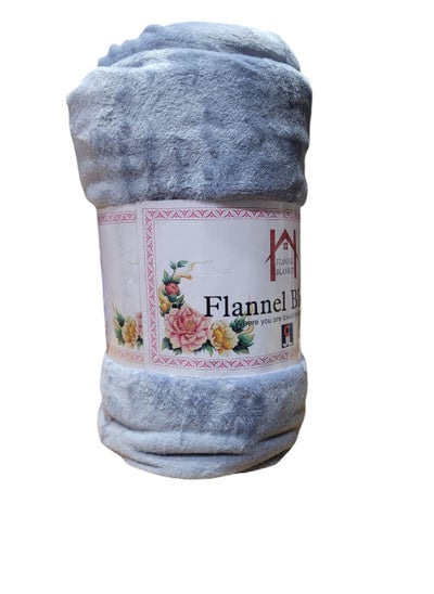 Buy Fleece Blanket-200X240Cm-Double-Soft-Fluffy Blanket-Warm For Sofa And Bed-Easy To Carry-Grey Colour in UAE