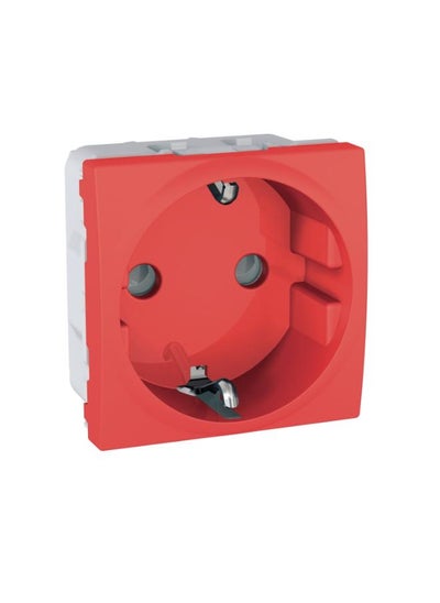 Buy Unica 1 S.O, 2P+E Socket Outlet 16A With Shutters, 2 Modules, Red in Egypt