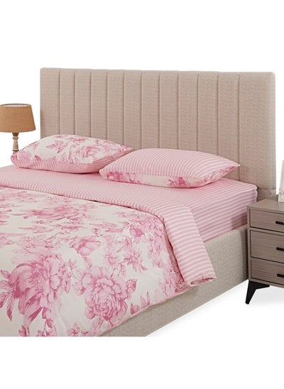 Buy Mariel King-Sized Duvet Cover, Pink And White - 230X220 Cm in UAE