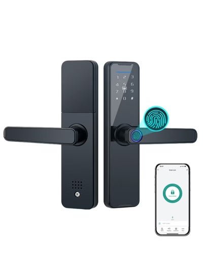 اشتري Tuya Smart Lock قفل بصمة الإصبع قفل الباب قفل باب لوحة المفاتيح مع مقبض بصمة الإصبع الإلكترونية قفل باب ديدبولت قفل الباب الذكي متوافق مع تطبيق Tuya في السعودية