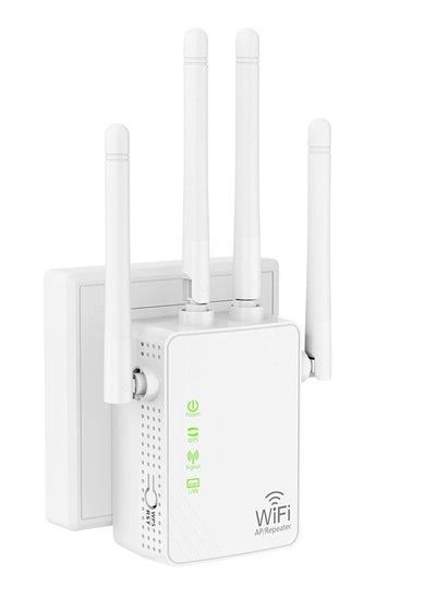 اشتري WiFi Signal Booster, 2.4G/300Mbps WiFi Extender, Cover Up to 5,000sq.ft, Support 40+ Devices, Wireless Internet Repeater with 4 Antennas and 2 Ethernet Port for Home and Office في الامارات