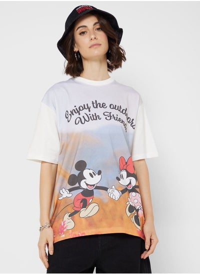 اشتري Mickey & Minnie Oversize Digital Print T-Shirt في الامارات