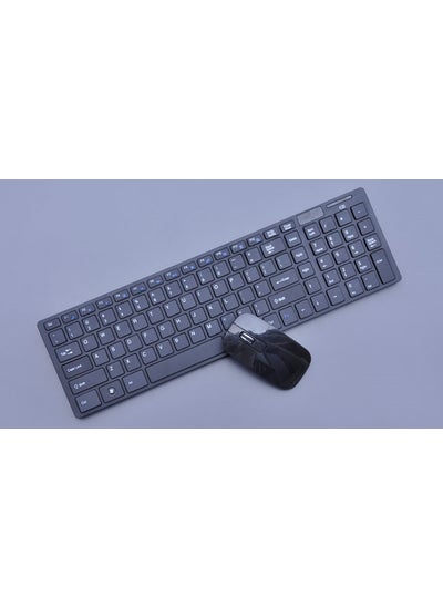 Buy Ultra-Thin Wireless Keyboard  Mouse Set with Silicone Skin Black in Saudi Arabia