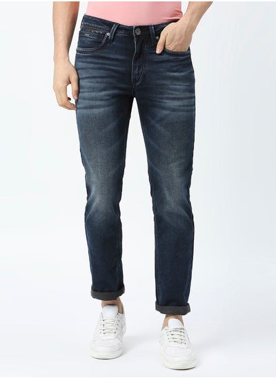 اشتري Mid Rise Faded Jeans with Button Closure في السعودية