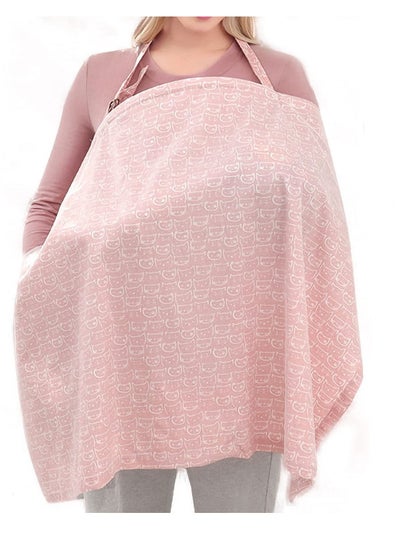 Buy Nursing Cover Cotton Breastfeeding with Adjustable Strap, Soft Boned Apron Burp Cloth Breathable Lightweight, Stylish Discreet Full Privacy Scarf in UAE