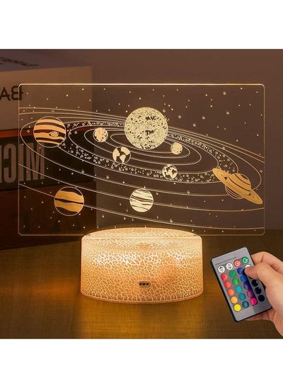 اشتري Night Light for Kids Gifts, Solar System 3D Optical Illusion Lamp Universe Space Galaxy LED Night Light with Remote for Space Lover Boys and Girls as a Best Gifts Solar System في الامارات