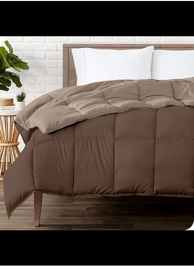 Buy Cotton - Reversible Heavy Comforter -3.6Kgs - Down Alternative Filling - (For Matress 160cm/180cm) - Size (230cm x 240cm) - Brown x Beige in Egypt