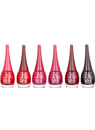 اشتري 6-Piece Long Wear Glossy Nail Polish Set Multicolour في الامارات