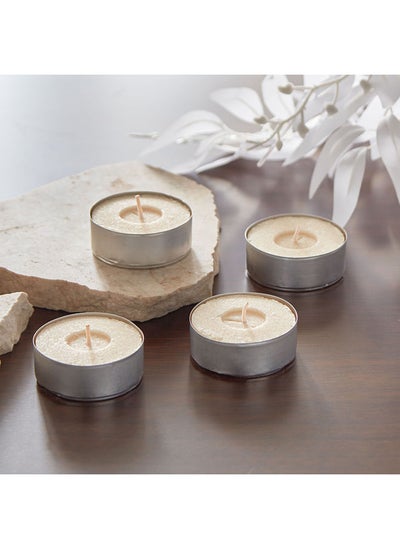 اشتري Vela Peteli Vanilla 4-Piece Tealight Candle Set 11 x 3 x 12 cm في الامارات