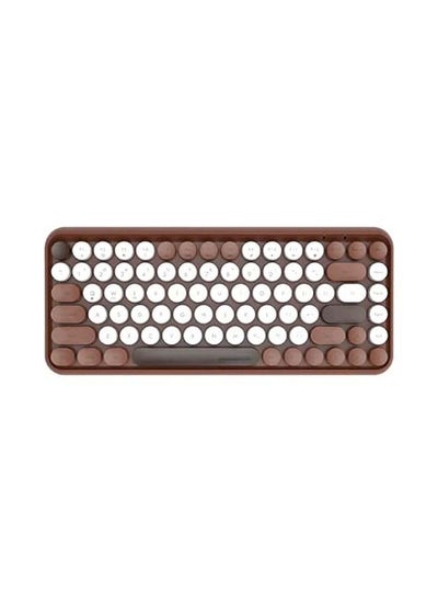 اشتري Wireless Bluetooth keyboard, Cute Mini 84-key Compact Keyboard, 2.4GHz wireless connect, Typewriter ABS Retro Round Key Caps, Matte Panel, Ergonomic Design for PC Computer Laptops Chocolate في السعودية