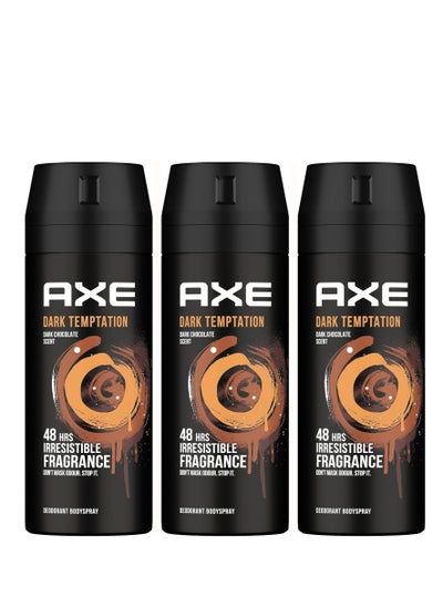 Buy Axe Pack Of 3 deodorant body spray  Dark Temptation 150ml in Saudi Arabia