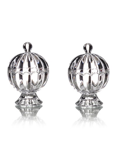 Buy Glass Sugar Bowls set 2 Two Pieces in Saudi Arabia