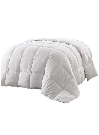 Buy Soft Solid Double Size Duvet Microfiber White 240x260cm in UAE