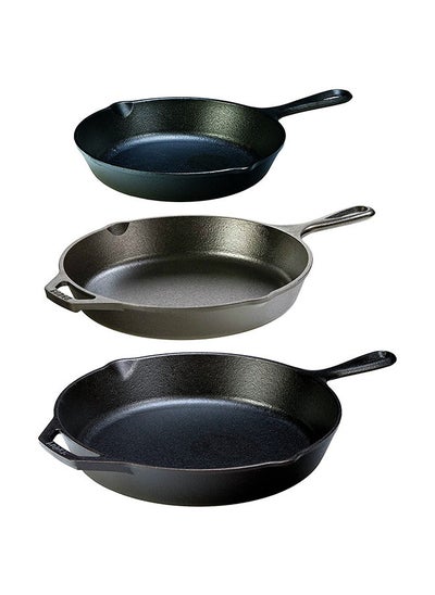 Buy Set of 3 Seasoned Cast Iron 3 Skillet Bundle Cast Iron Frying Pans in UAE