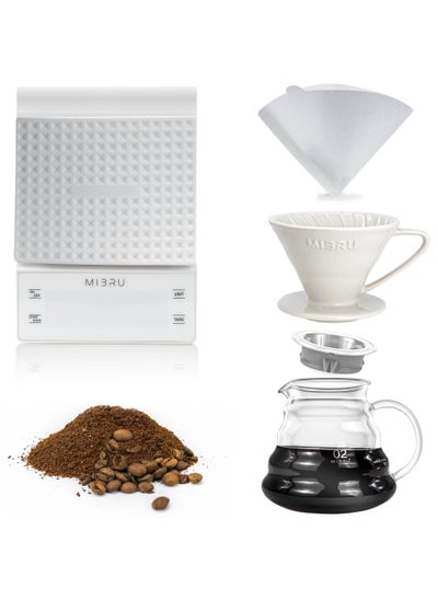 Buy Drip Brew Set Contains Pieces To Drip And Filter Coffee (V60 Drip set 4 pcs) in Saudi Arabia