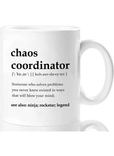 Buy Funny Quote Printed on Mug | "Chaos Coordinator" | Perfect Gift for Birthday Anniversary | 11oz White By Spoil Your Wall in UAE