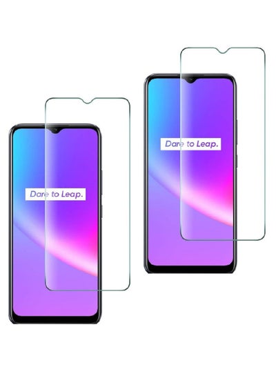 اشتري 2 Pieces Tempered Glass Screen Protector Clear Designed For Realme C25  Full Screen Coverage And Bubble Free في الامارات