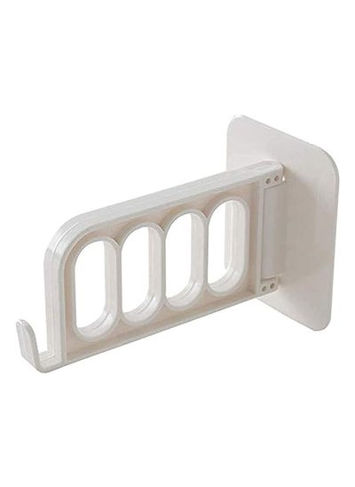 Buy Plastic Wall-Mounted Seamless Clothes Storage Rack - White in Egypt