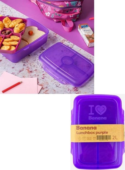 Buy Lunch box 2 liters divided into two floors (Purple) in Egypt