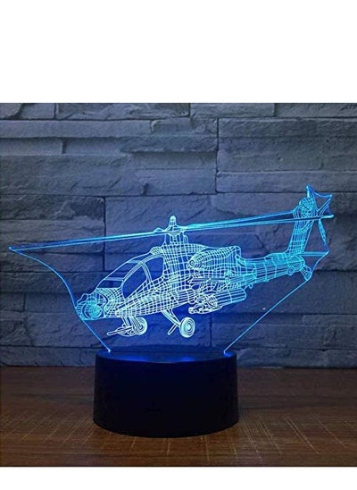 اشتري Multicolor Night Light Helicopter 3D 16 Color Light Children's Touch USB Night Vision LED Night Light في الامارات