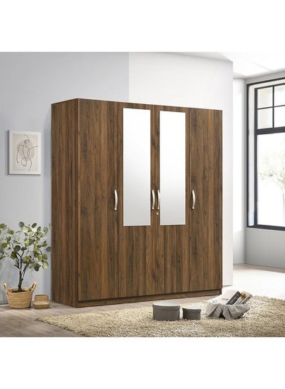 Buy Kulltorp Plus 4-Door Wardrobe With Mirror 52 x 182 x 160 cm in UAE