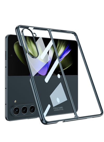 اشتري سامسونج جالاكسي زد فولد 5 ‫(Samsung Galaxy Z Fold 5) جراب جى كى كى من الزجاج المقوى - اخضر في مصر