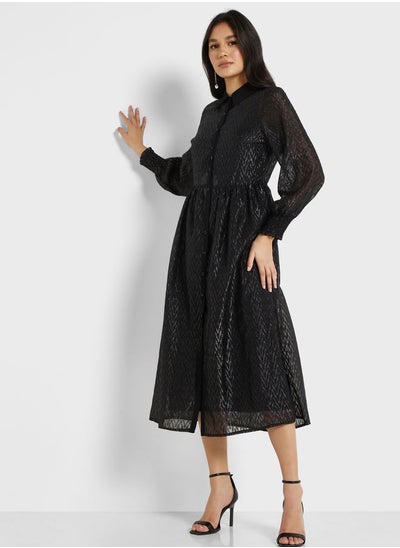 Buy Puff Sleeve Knitted Dress in Saudi Arabia