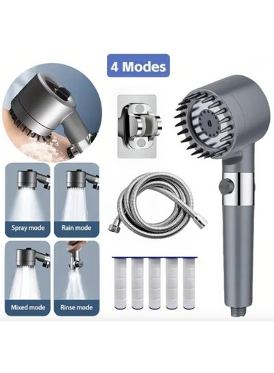 High Pressure Handheld Filtered Shower Head Set, 4-Mode Spray with ...
