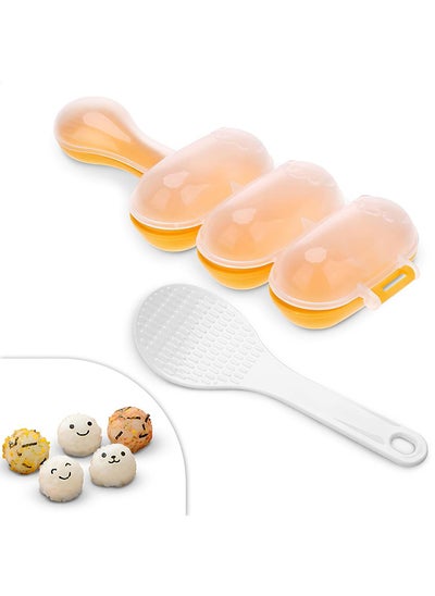 Buy Rice Ball Mold Set With Spatula, DIY Sticky Rice Molds, Large Ball Mold Kitchen Tool With Mini Rice Scoop, Rice Roll Shaker Ball Maker For Kids in UAE