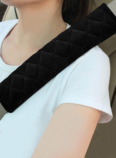 Buy Seat Belt Cover, Soft Auto Seatbelt Shoulder Pad for a More Comfortable Driving Compatible with All Cars and Backpack (Black, 2 PCS ) in Saudi Arabia