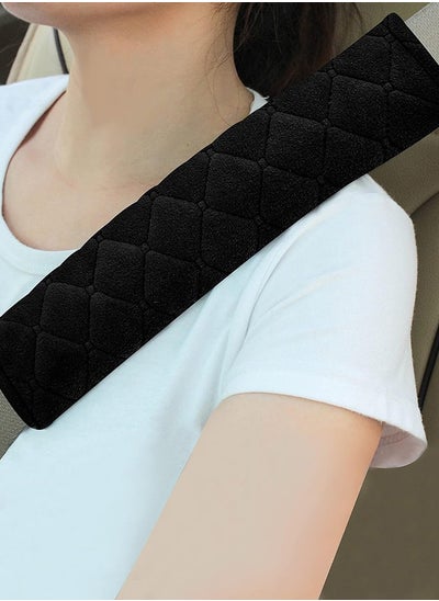 اشتري Seat Belt Cover, Soft Auto Seatbelt Shoulder Pad for a More Comfortable Driving Compatible with All Cars and Backpack (Black, 2 PCS ) في السعودية